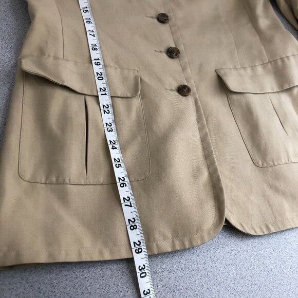 Clifford & Wills Silk Coat Women 10 Beige Button Up Notch Collar - Picture 10 of 13